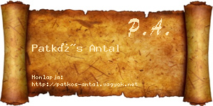 Patkós Antal névjegykártya