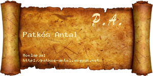 Patkós Antal névjegykártya